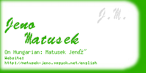 jeno matusek business card